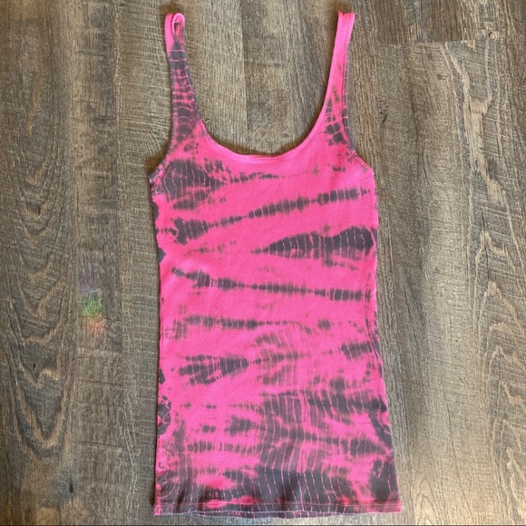 Pink Tie-Dye Ribbed Tank - Picture 7 of 7